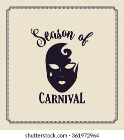 Carnival Mask Typographic Vector Design - Mardi Gras