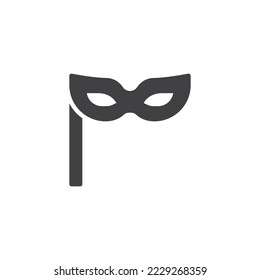 Carnival mask vector icon. filled flat sign for mobile concept and web design. Party eye mask glyph icon. Symbol, logo illustration. Vector graphics