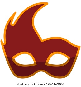 Icono vectorial de máscara de carnaval. Disfraz de cara de mascarada aislado de fondo blanco. Símbolo de disfraz del teatro