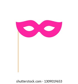 Carnival mask vector icon on white background