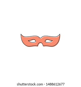 Carnival mask vector icon symbol isolated on white background