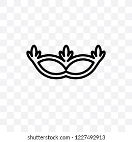 Carnival Mask vector linear icon isolated on transparent background, Carnival Mask transparency concept can be used for web and mobile
