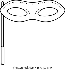 Carnival mask. Vector outline icon.