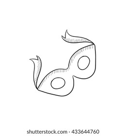 Carnival mask vector sketch icon isolated on background. Hand drawn Carnival mask icon. Carnival mask sketch icon for infographic, website or app.