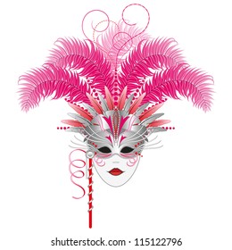 Carnival mask - Venetian or Mardi Gras masquerade mask.  Isolated.