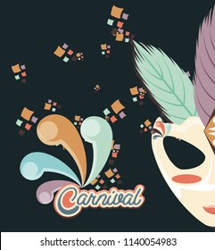 carnival mask vintage icon