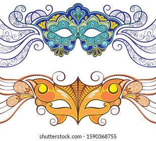 Carnival masks. Greeting card, party invitation