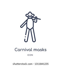 carnival masks icon from people outline collection. Thin line carnival masks icon isolated on white background.