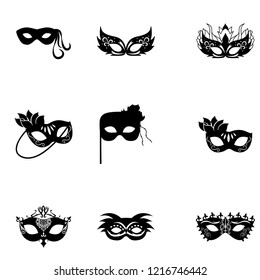 Carnival Masks icon set vector