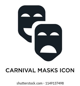 Carnival masks icon vector isolated on white background for your web and mobile app design, Carnival masks logo concept