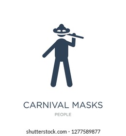 carnival masks icon vector on white background, carnival masks trendy filled icons from People collection, carnival masks vector illustration