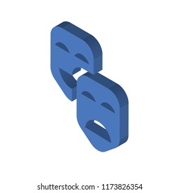 Carnival masks isometric left top view 3D icon