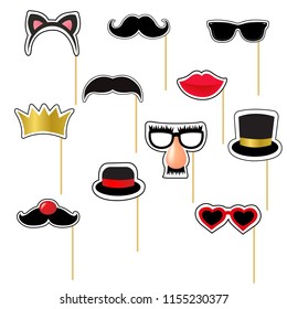 Carnival Masks Set With Gradient Mesh, Vector Illustration