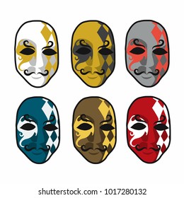 Carnival masks set vector illustration