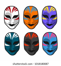 Carnival masks set vector illustration