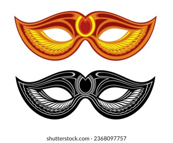 Carnival masks  silhouette. Vector icon