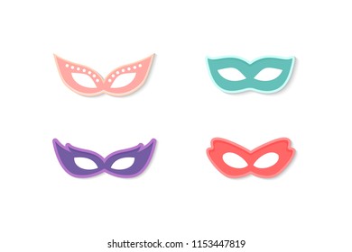 carnival masks vector icon, flat design, vector illustration isolated white background
