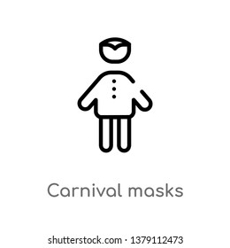 carnival masks vector line icon. Simple element illustration. carnival masks outline icon from people concept. Can be used for web and mobile
