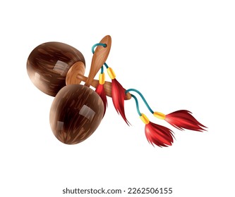 Carnival masquerade festival celebration attributes accessories realistic colorful composition with isolated decoration image vector illustration