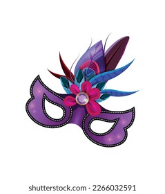 Carnival masquerade festival celebration attributes accessories realistic colorful composition with isolated mask image vector illustration