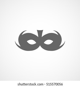 Carnival Masquerade Mask Flat Icon On White Background