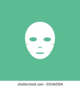 Carnival Masquerade Mask Flat Icon On Green Background