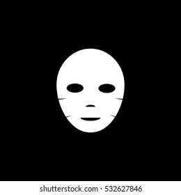 Carnival Masquerade Mask Flat Icon On Black Background