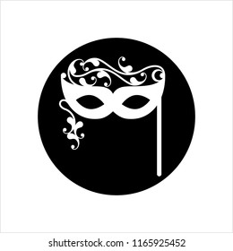 Carnival, Masquerade Mask Icon Vector Art Illustration