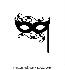 Carnival, Masquerade Mask Icon Vector Art Illustration