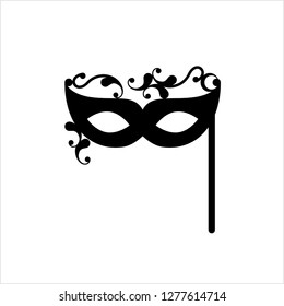 Carnival, Masquerade Mask Icon Vector Art Illustration