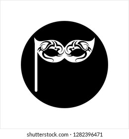 Carnival, Masquerade Mask Icon Vector Art Illustration