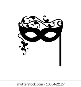 Carnival, Masquerade Mask Icon Vector Art Illustration