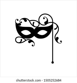Carnival, Masquerade Mask Icon Vector Art Illustration