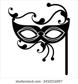 Carnival, Masquerade Mask Icon Vector Art Illustration