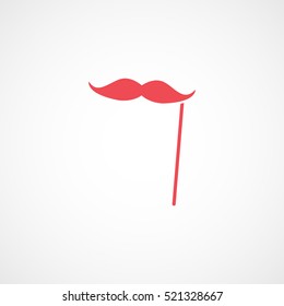 Carnival Masquerade Mask Red Flat Icon On White Background