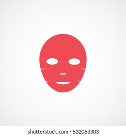 Carnival Masquerade Mask Red Flat Icon On White Background