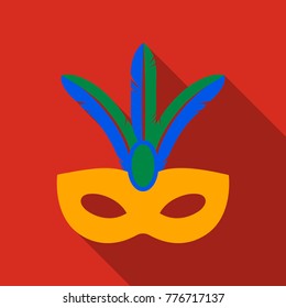 Carnival, masquerade, party and festive accessories. Mask in the form of a silhouette of the face, with decorative patterns and ornaments. Masquerade colorful masks.