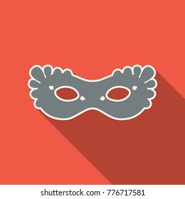 Carnival, masquerade, party and festive accessories. Mask in the form of a silhouette of the face, with decorative patterns and ornaments. Masquerade colorful masks.