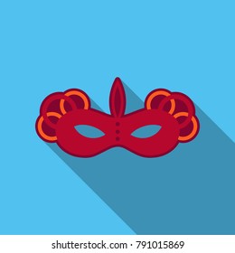 Carnival, masquerade, party and festive accessories. Mask in the form of a silhouette of the face, with decorative patterns and ornaments. Masquerade colorful masks.
