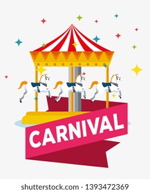 carnival with merry go round and ribbon decoration
