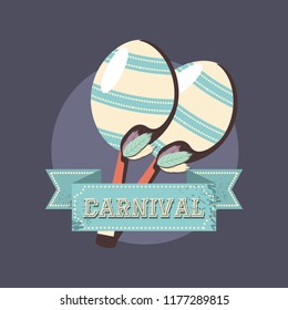 carnival musical maracas instrument retro
