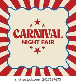 Carnival Night Fair Social Media Post Illustration