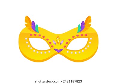 Carnival owl mask for carnival, masquerade, purim and mardi gras. On a white isolated  background 