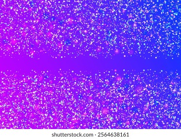 Carnival Paper. Glare Colourful Template. Happy Pattern. Cristal Banner. Blue Light Effect. Iridescent Confetti. Transparent Background. Falling Dust. Pink Carnival Paper