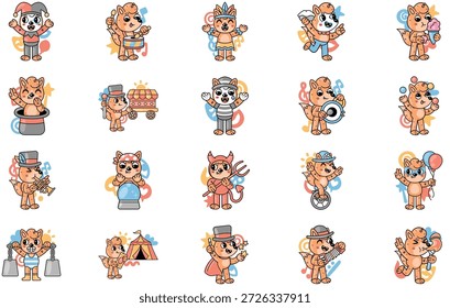 Karnevalsparade und Kostüme Illustrationen Vektorgrafik. Entwurfsvorlage für Illustrationssymbole für Web Mobile UI-Element.