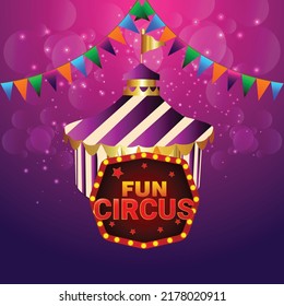 Carnival Party Background With Circus Tent House And Carnival Mask