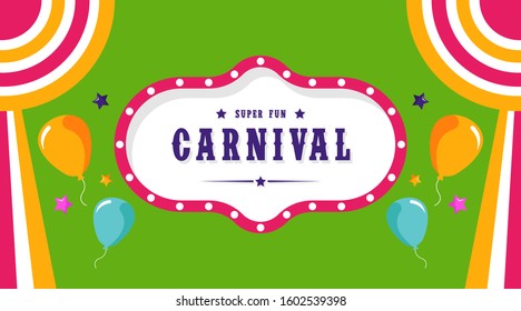 Carnival party background illustration vector with flat colors