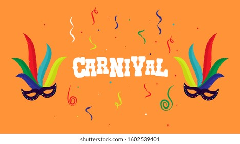 Carnival party background illustration vector with flat colors