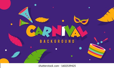 Carnival party background illustration vector with flat colors