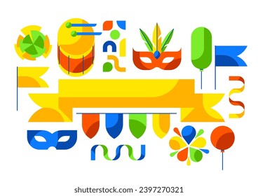 Carnival party background. Mardi Gras illustration for traditional holiday or festival.